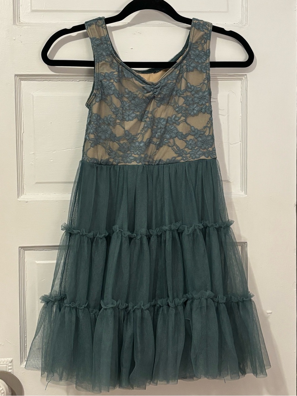 Weissman Large child Teal Lace & Tulle dance costume